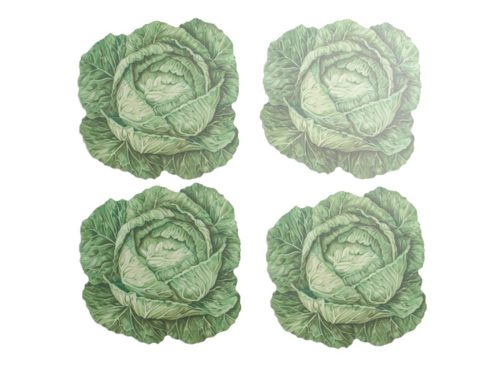 NEW YORK BOTANICAL GARDEN Set Of 4 Cabbage Shaped Placemats