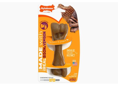 Nylabone Strong Femur Bone Made with Real Bison & Venison Dog Chew Toy
