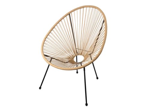 Oval Shaped Patio String Chair, Beige