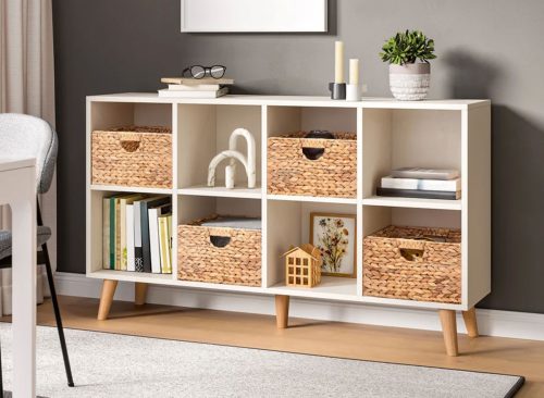 Seville Classics Water Hyacinth Storage Basket, 4-pack