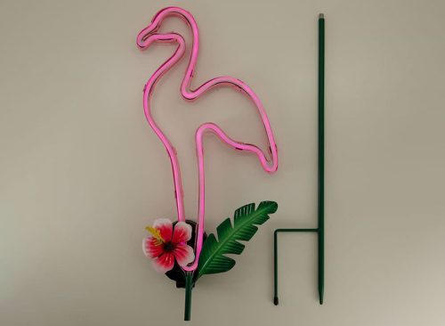 Solar Neon Flamingo Yard Stake