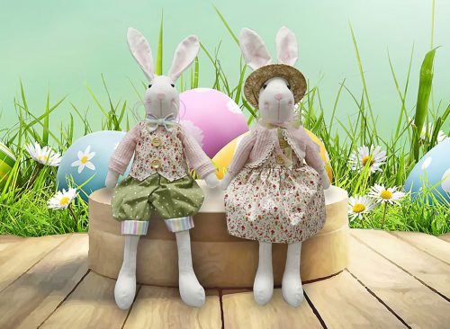 Spring Fabric Bunnies 2 pk.