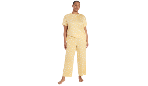 light yellow Dreamy Soft Short-Sleeve Top & Straight-Leg Pants PJ Set