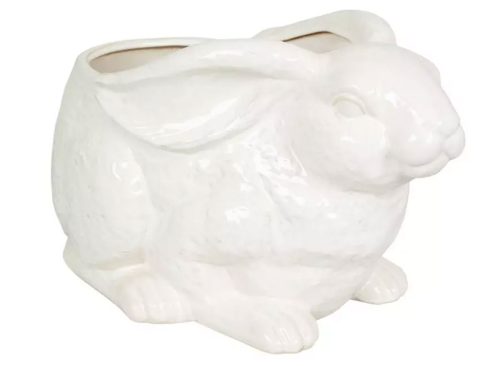 White Bunny Planter