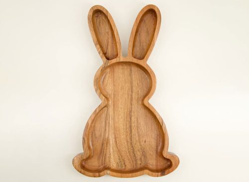 Wood Bunny Carved Bowl