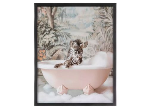 Zebra In Bathtub Framed Wall Decor
