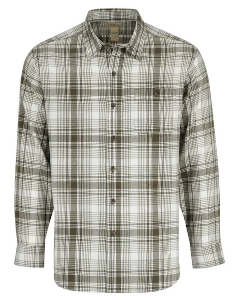 Blue Mountain Men's Long-Sleeve Button-Down Plaid Flannel Shirt