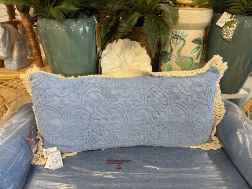 blue throw pillow