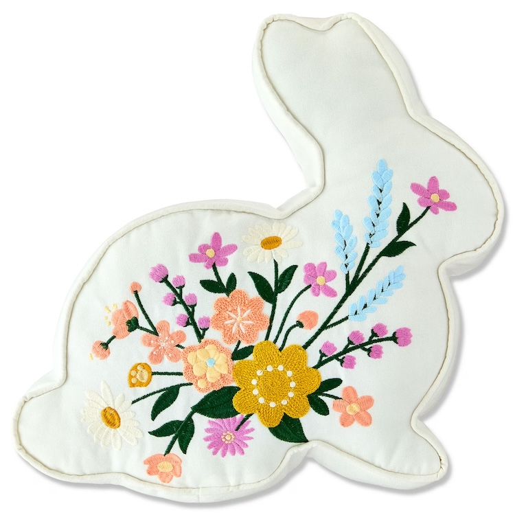 Floral Bunny Decorative Pillow