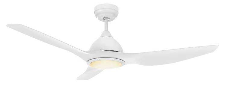 CARRO USA Cresta 52-in White with White Blades LED Smart Ceiling Fan
