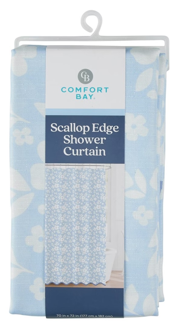 Comfort Bay Scallop Edge Shower Curtain