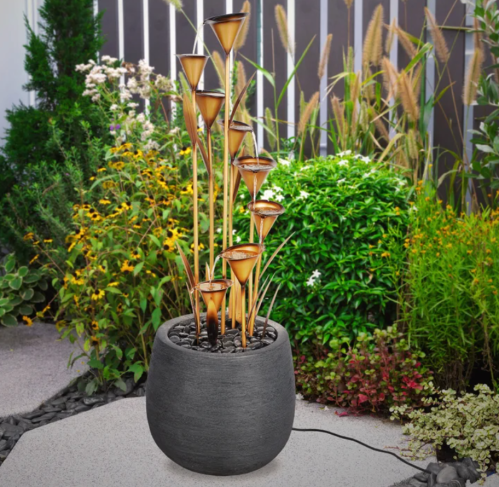 outdoor calla lily fountain
