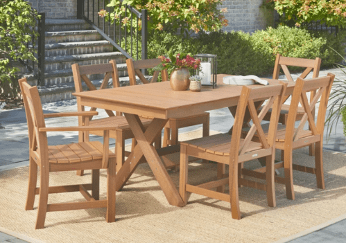 outdoor wood dining set