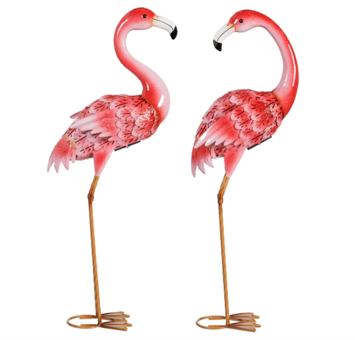 outdoor decorative flamingos