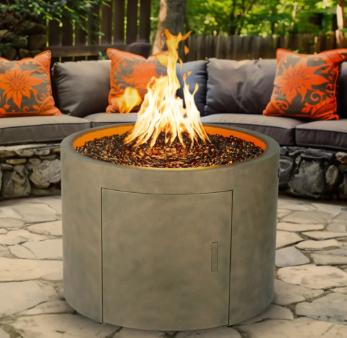 steel patina outdoor gas fire pit