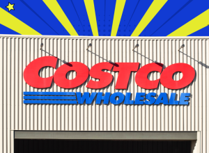 Costco store with a blue and yellow background