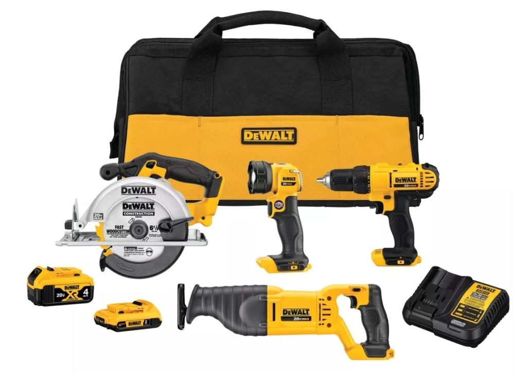 DEWALT Cordless 20V Combo Tool Kit, 4 pc.