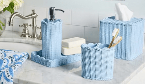 light blue bathroom accessories