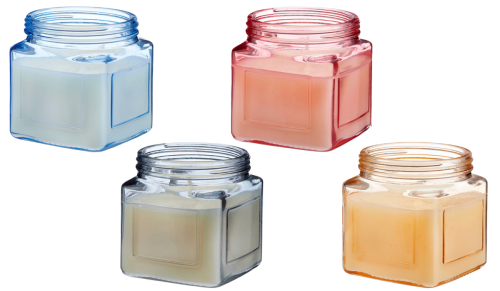 colored glass candles