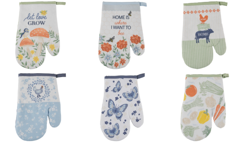 patterned oven mitts