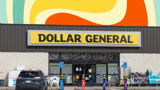 Dollar General store with a swirl background