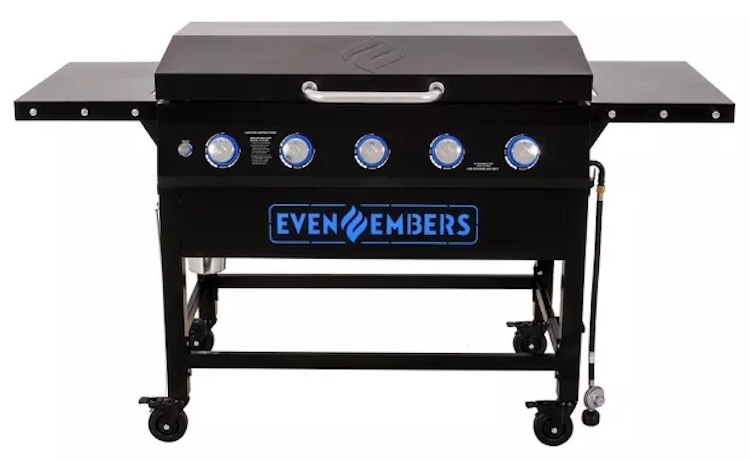 Even Embers 5-Burner Propane Gas Pre-Seasoned Griddle
