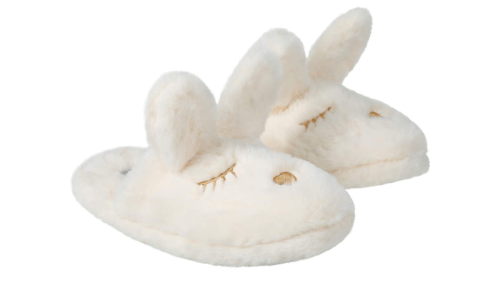white bunny slippers