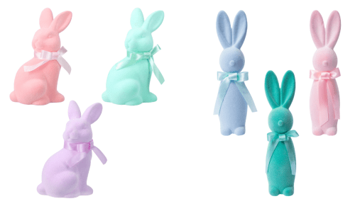 flocked Easter bunnies