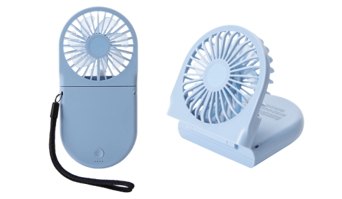 light blue portable fan