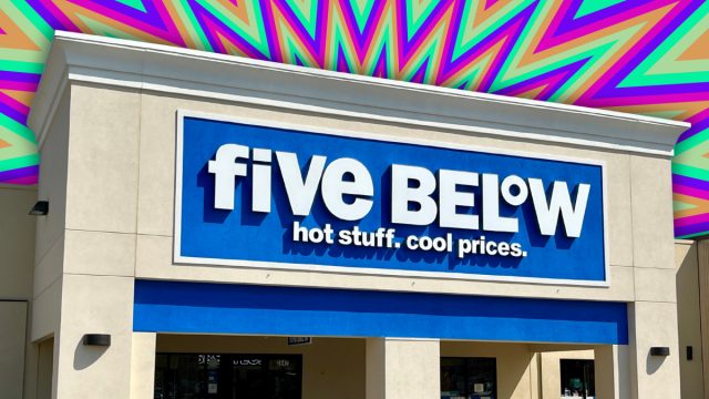 Five Below store with a bright colorful background