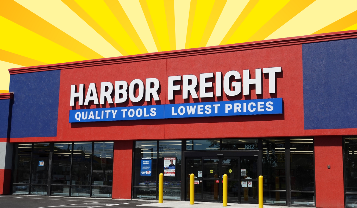 Harbor Freight store with a yellow background