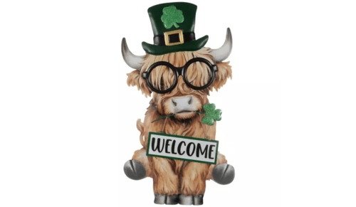 St. Patrick's Day cow welcome sign