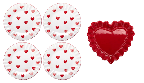 heart appetizer plates