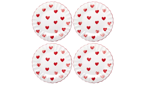 heart appetizer plates