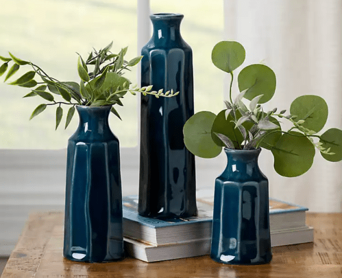 blue vases