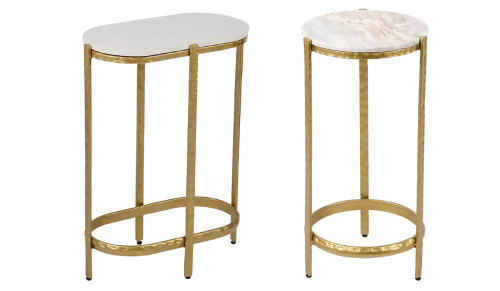 marble and brass cocktail tables