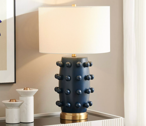 navy blue ceramic table lamp