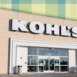 Kohl's store with a light green and blue plaid background