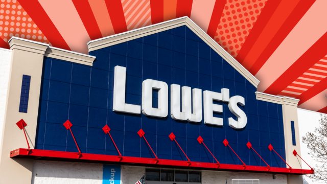 Lowe's store with a red background