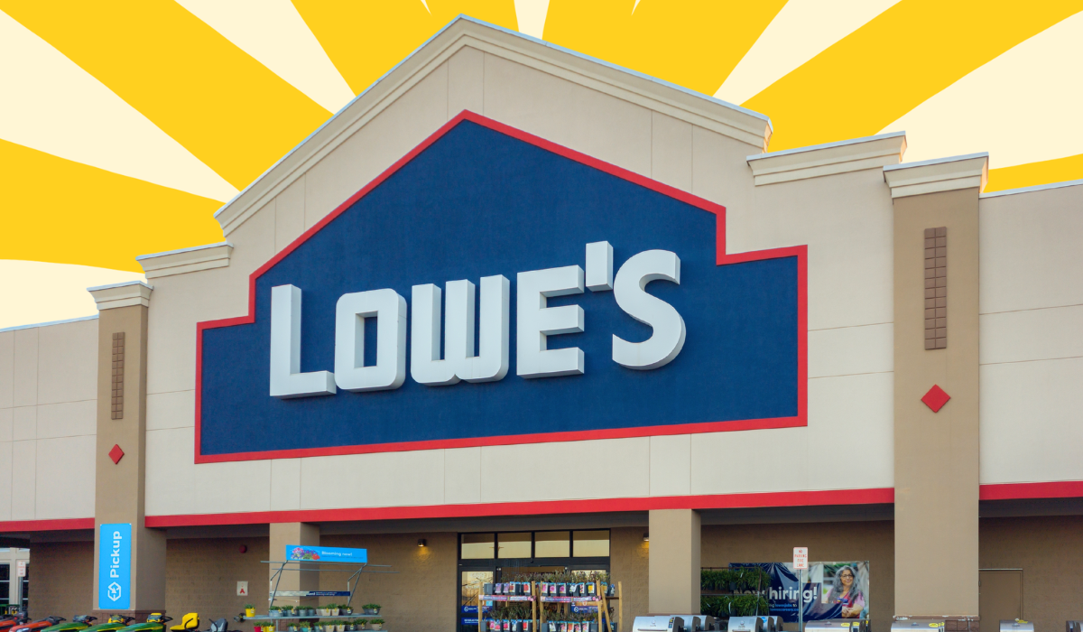 Lowe's store with a yellow background