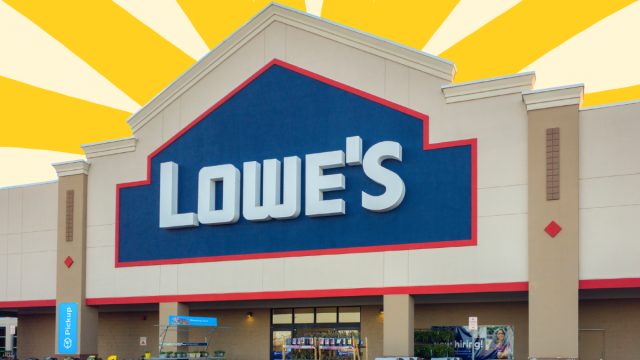 Lowe's store with a yellow background