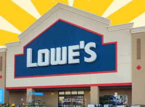 Lowe's store with a yellow background