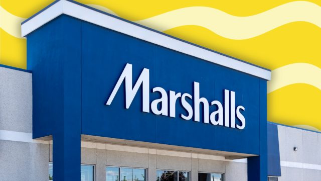 Marshalls store with a yellow background