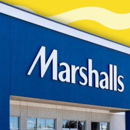 Marshalls store with a yellow background