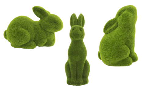 green flocked moss Easter bunnies