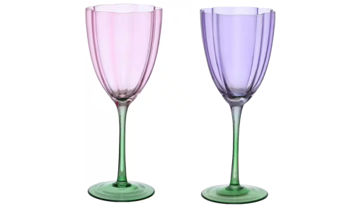 pink and purple wine glasses