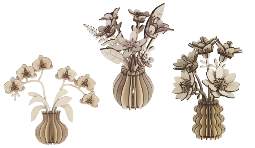 wood flower vase puzzles