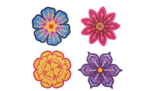 diamond art floral coasters