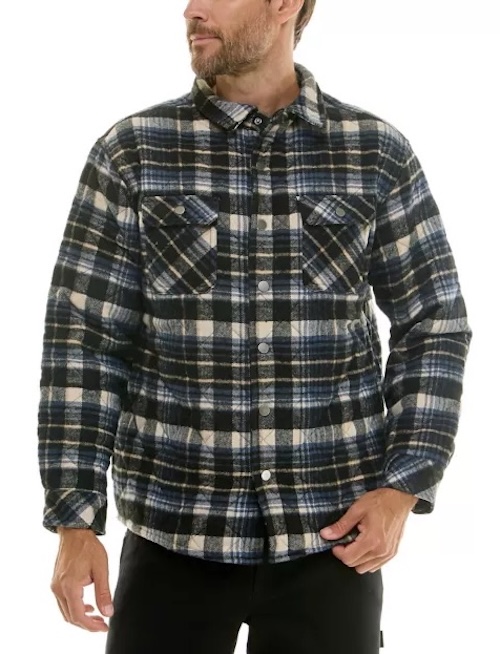 Hallstatt Men's Wool Content Quilted Plaid Shirt Jacket