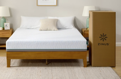 bed with green tea mattress